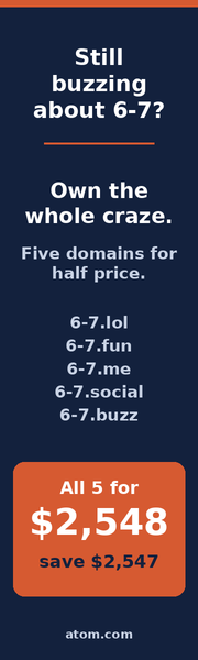 6-7 domain bundle on Atom: all 5 for $2,548, save $2,547