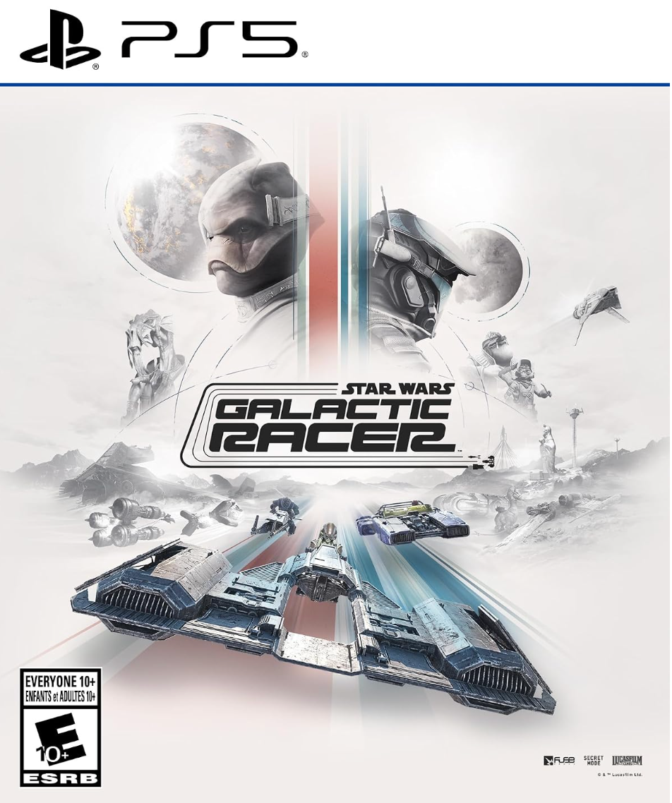 Star Wars: Galactic Racer Standard Edition game disc cover for PlayStation 5, rated Everyone 10+.